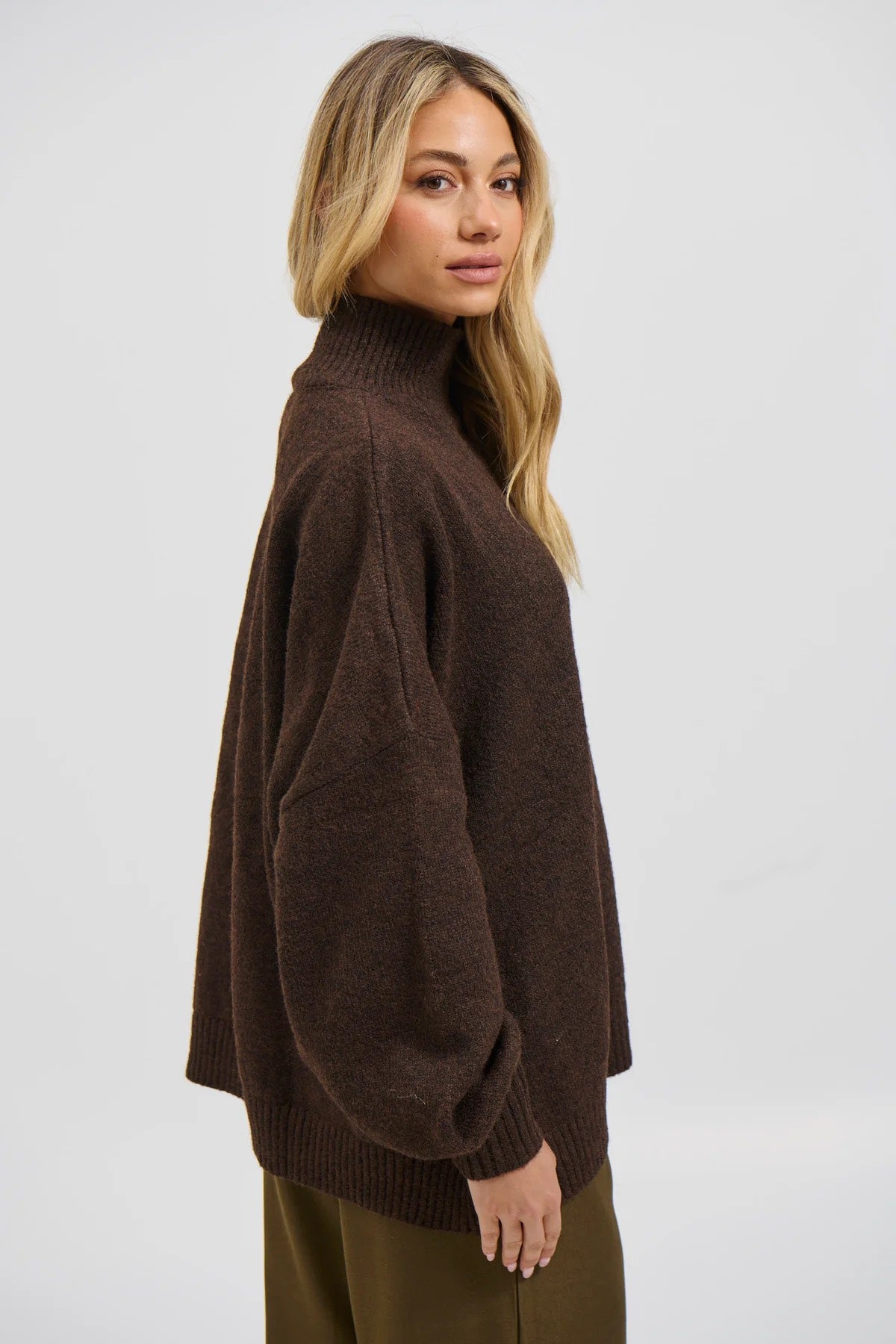 Kai High Neck Knit Choc
