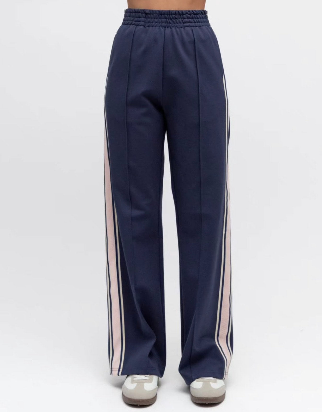 Brooklyn Stripe Pant Pink and Navy