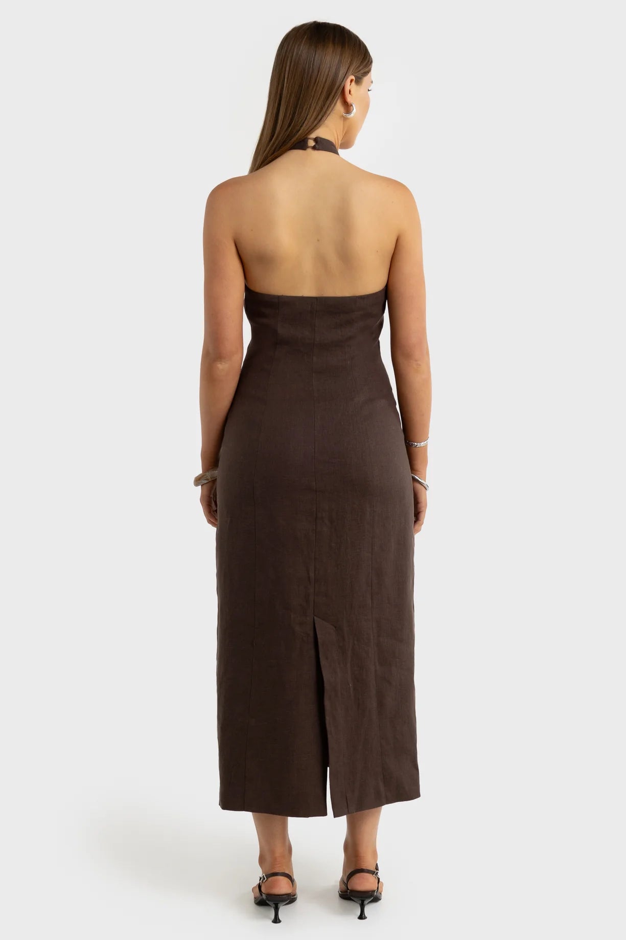 Xandi Halter Midi Dress Carob
