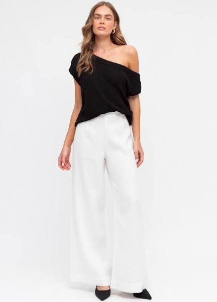 Betty Drop Shoulder Top Black