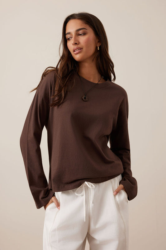 Ceres Life LS Slouchy Tee Brunette Brown