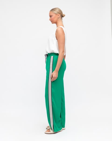 The Nori Track Pant Green Stripe