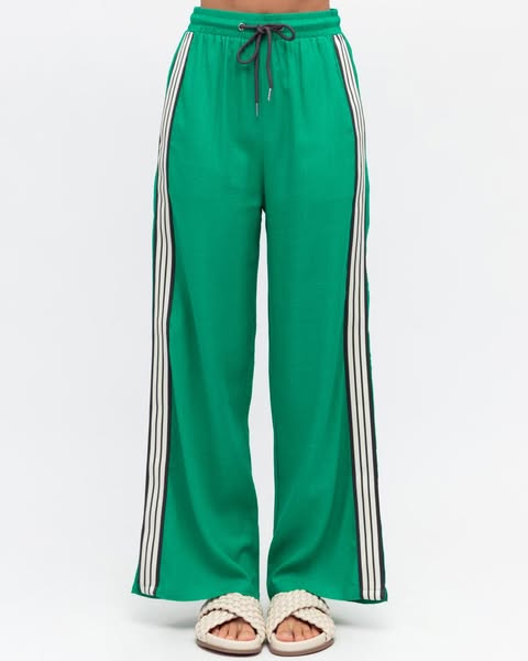 The Nori Track Pant Green Stripe