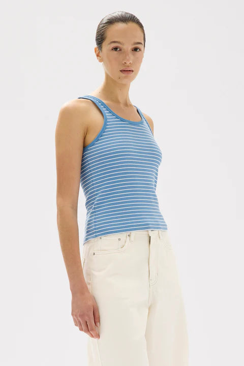 Assembly Label Drew Stripe Rib Tank Bahama White