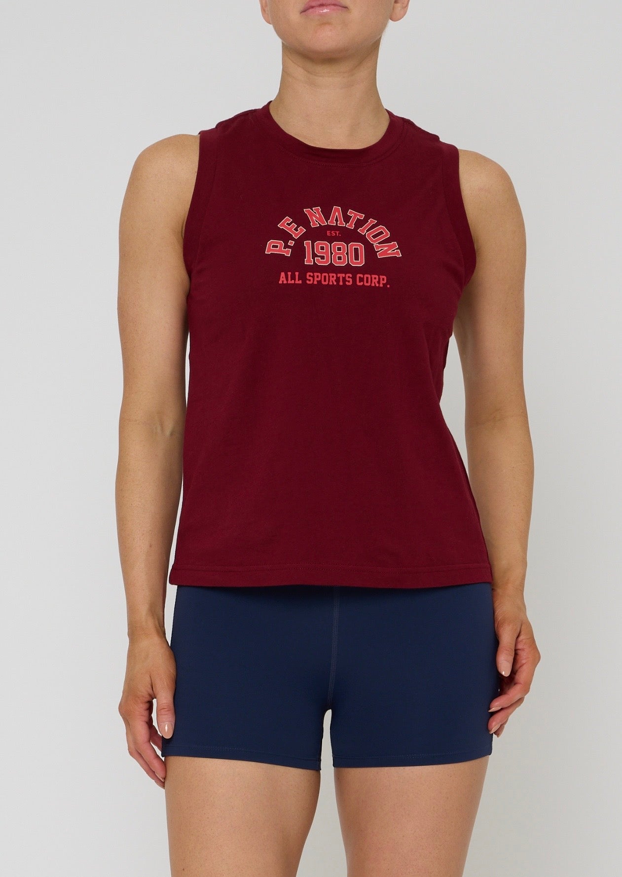 PE Nation Backspin Tank Cabernet