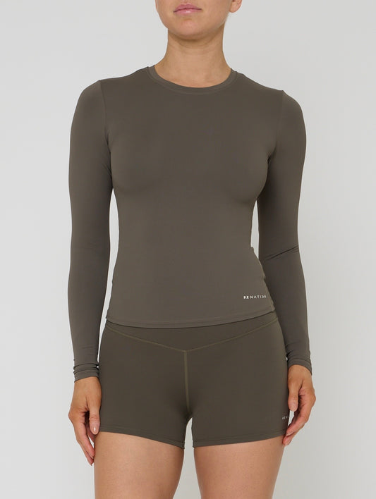 PE Nation Foundation LS Top Brown