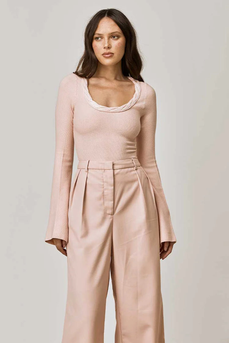 Mon Renn Palomas Knit Top Light Pink