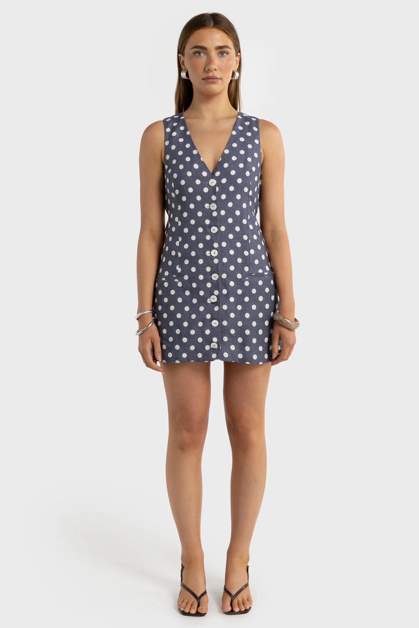 Koda Mini Dress Harbour Blue Polkadot