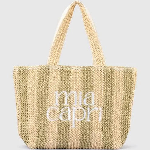 Mia Capri Vacay Tote Pink, Light Blue, Navy, Wine and Green