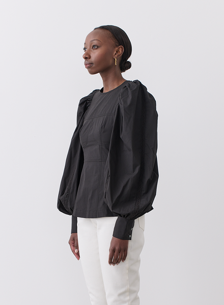 Joslin Bethany Cotton Top Black